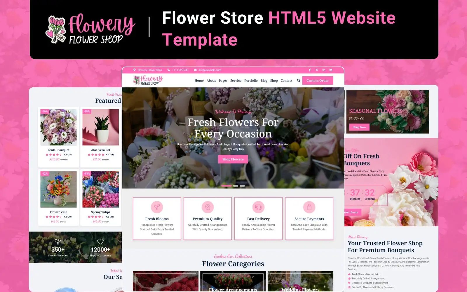 Flowery - Flower Shop Template Preview