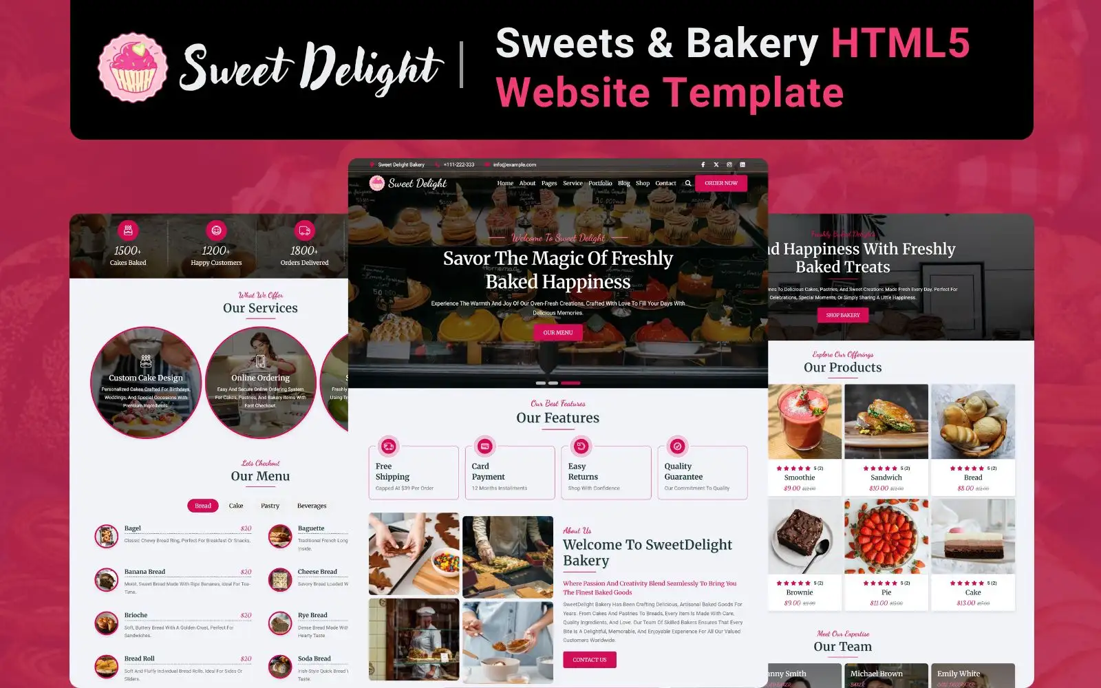 Sweet Delight - Bakery Template Preview