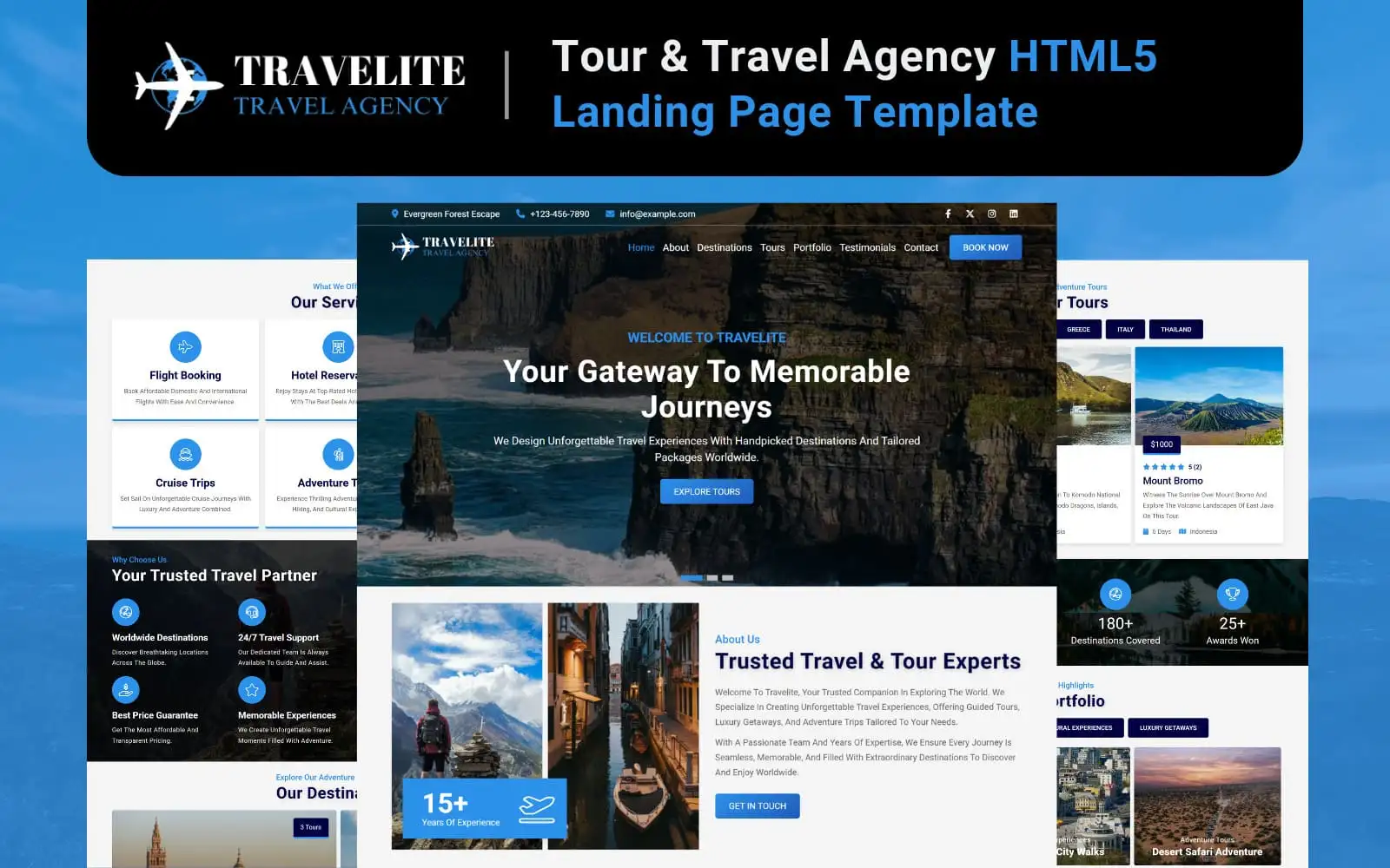 Travelite - Tour & Travel Agency HTML5 Landing Page Template