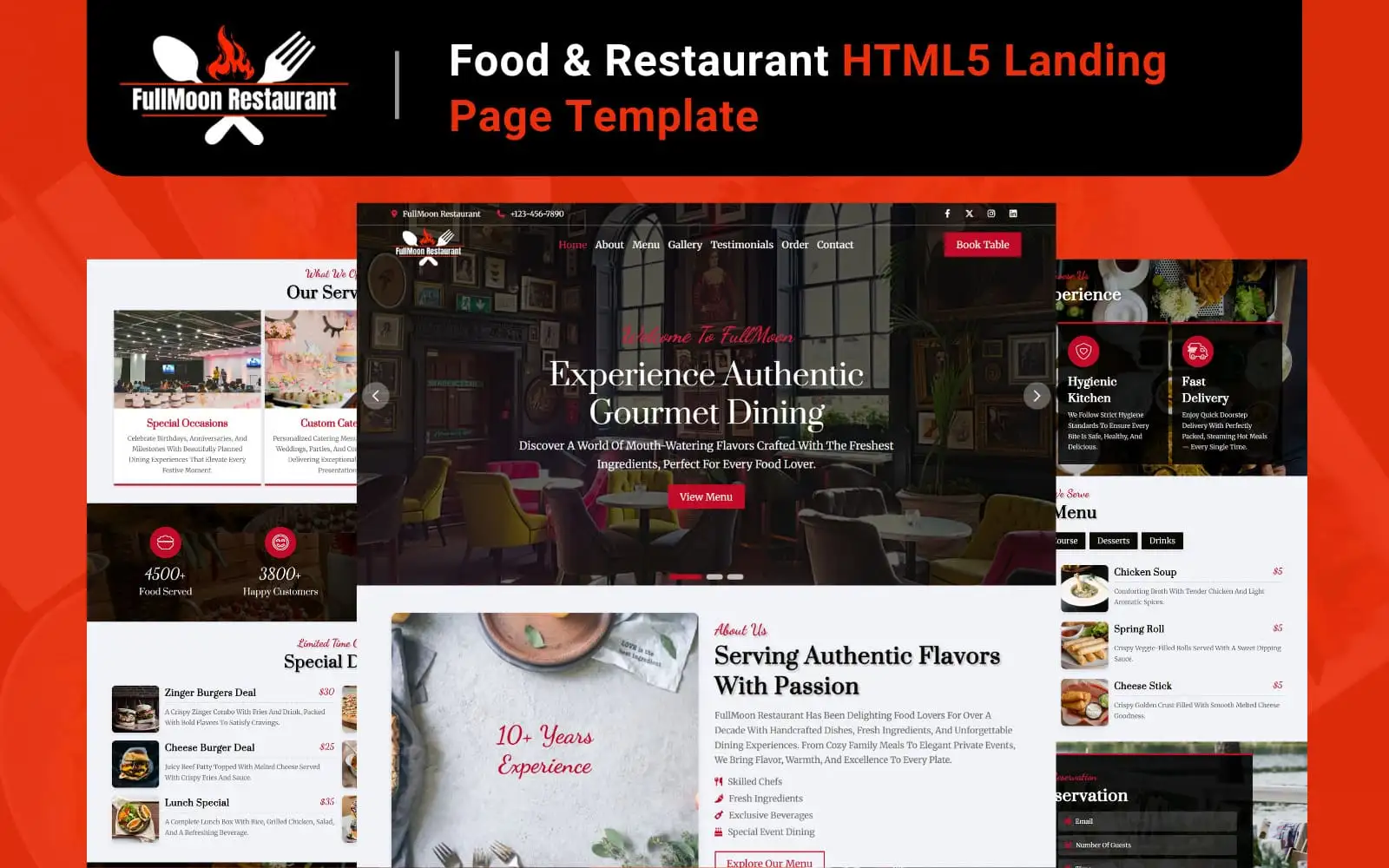 FullMoon - Restaurant Template Preview