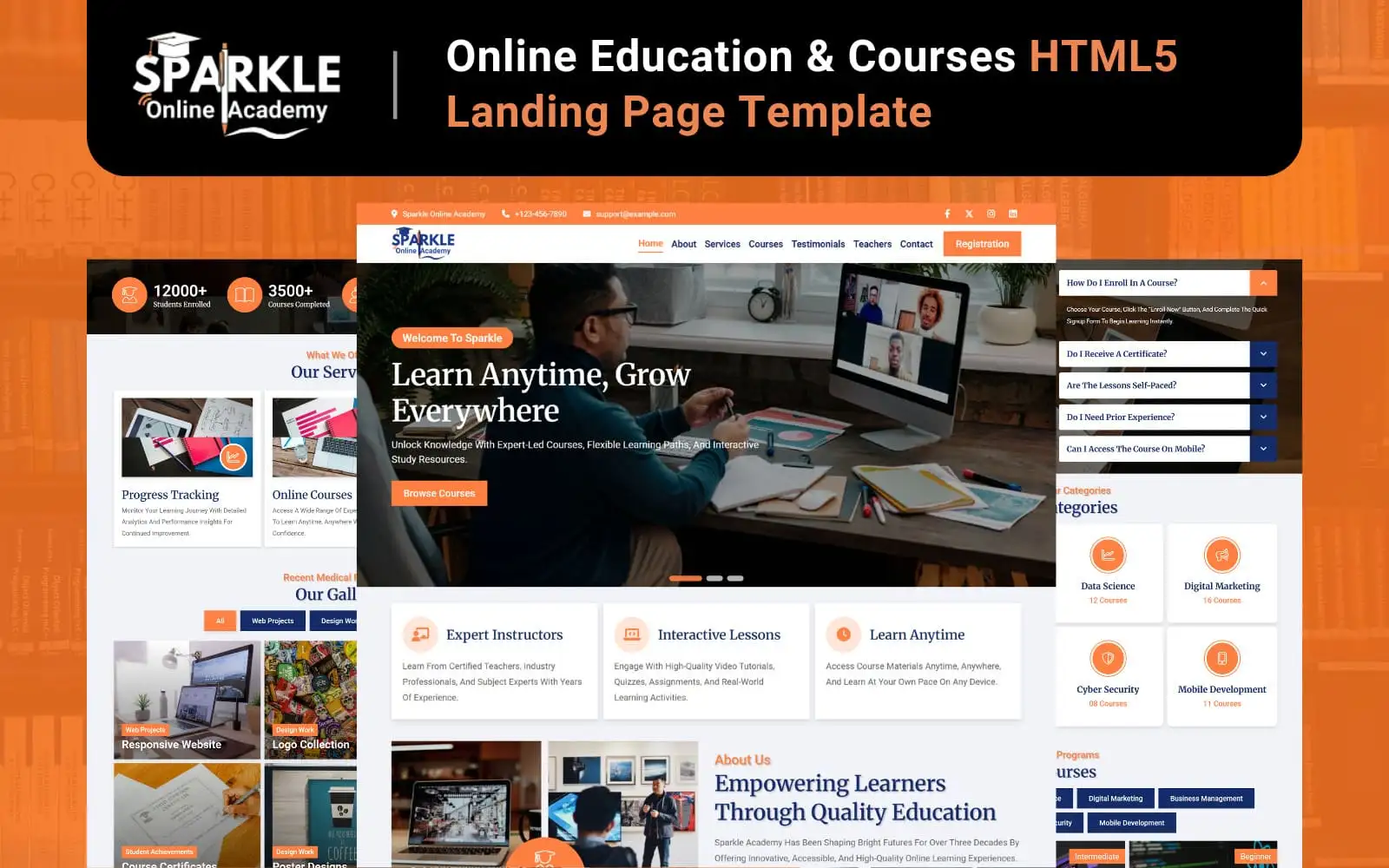 Sparkle - Online Education & Courses HTML5 Landing Page Template