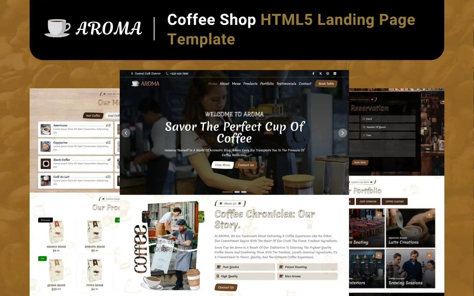 Aroma - Coffee Shop Template Preview